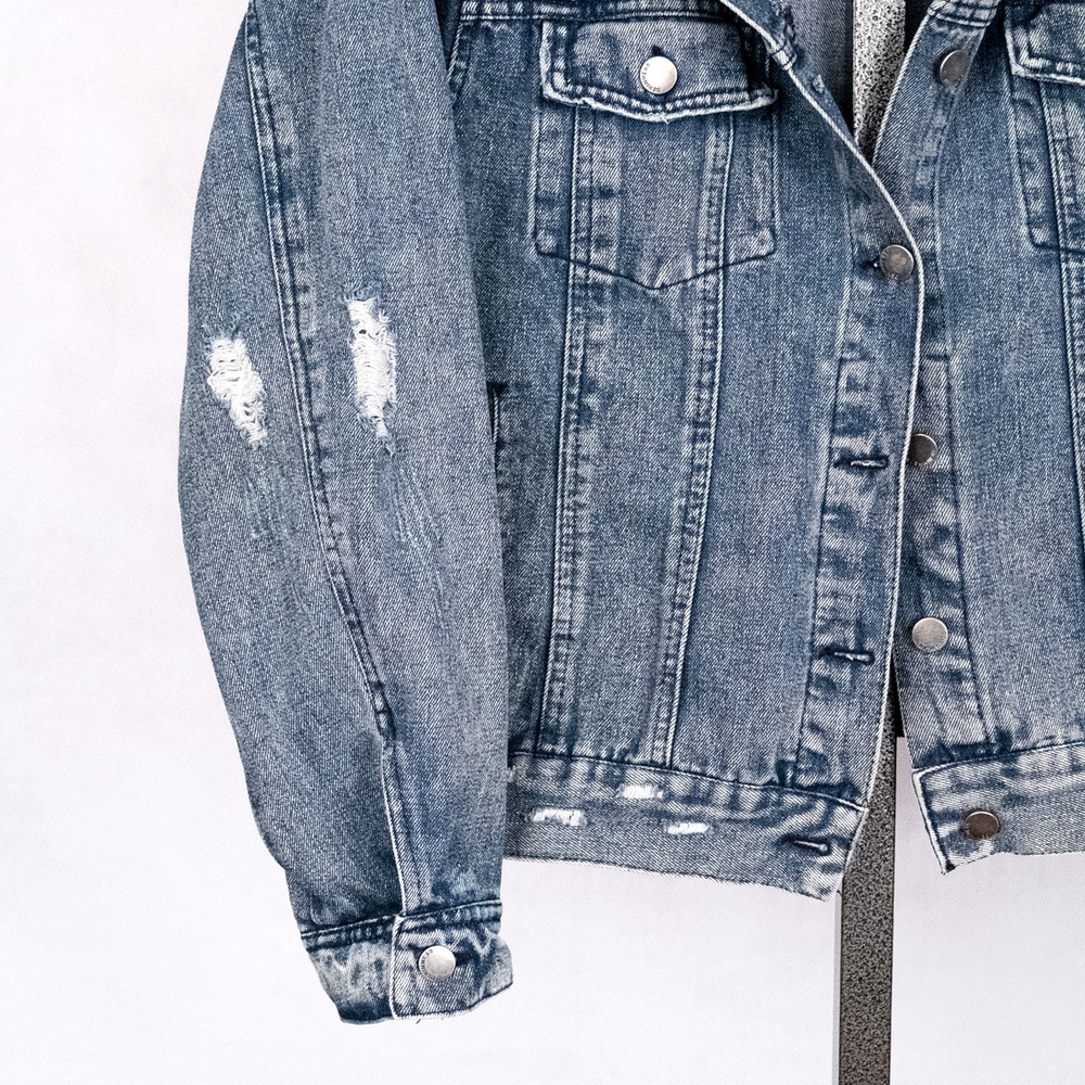 Ashley Vintage Charm Women's Denim Trucker Jacket Size 1X Classic Casual Western - Picture 5 of 7